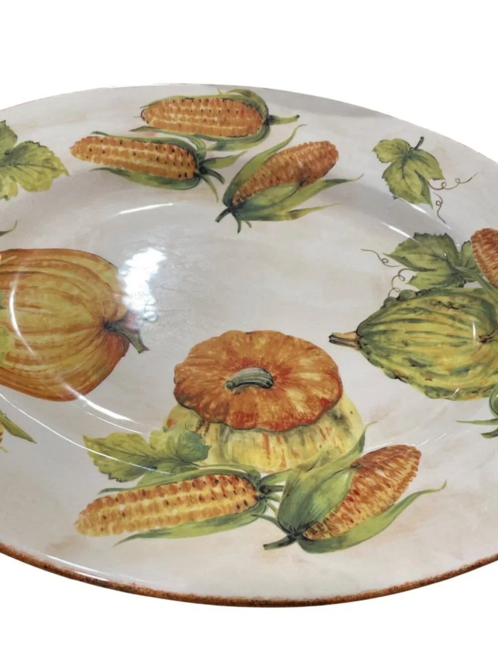 Sur La Table Italy made ceramic fall harvest corn platter dish SKU 10-240